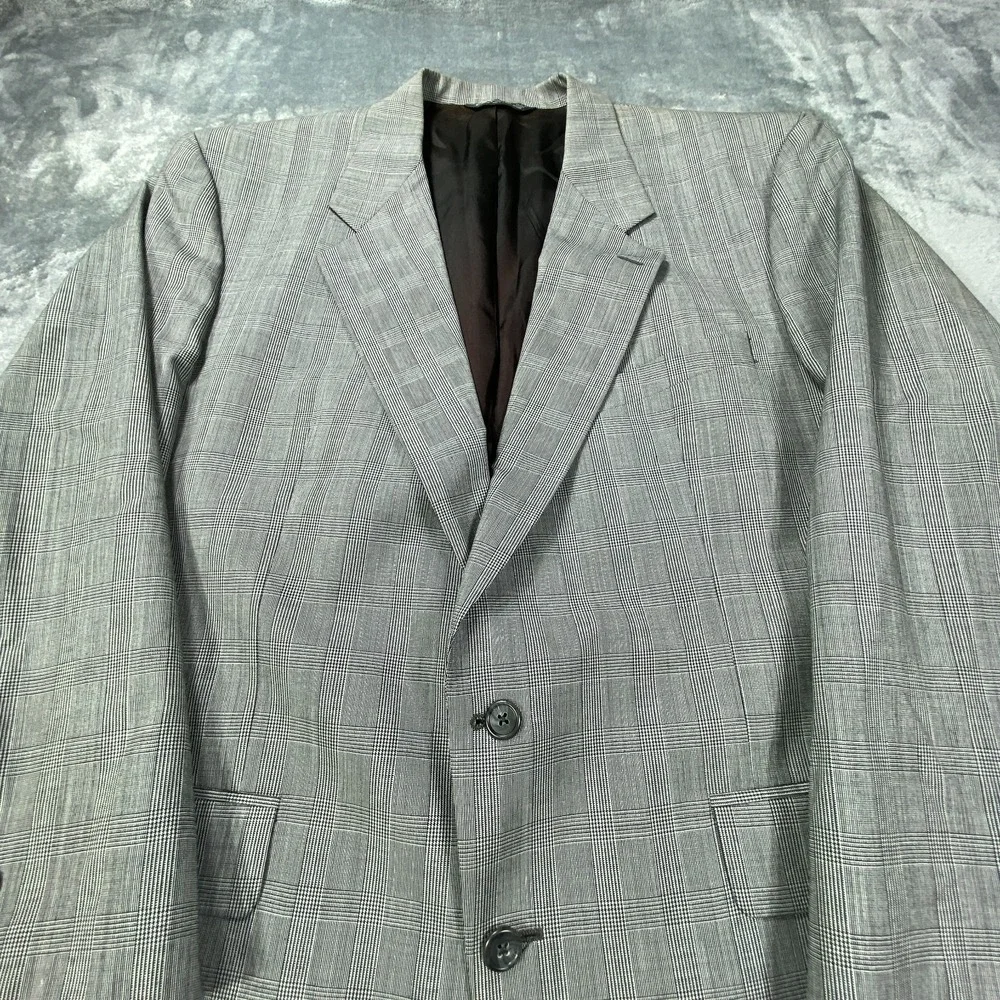 Vintage Christian Dior Monsieur Blazer 46L Plaid Pure Wool Sport Coat Jacket Ivy